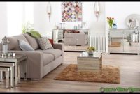 Mirrored furniture set for bright living room