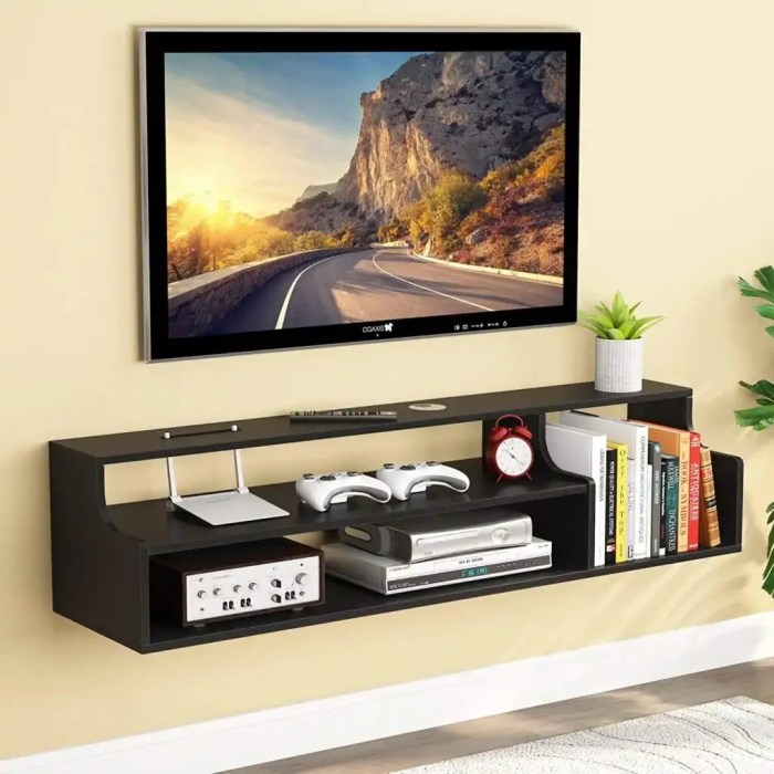 15+ Ideas for Living Room Shelves You Were Looking For - MakeoverIdea Floating shelves and media console furniture
