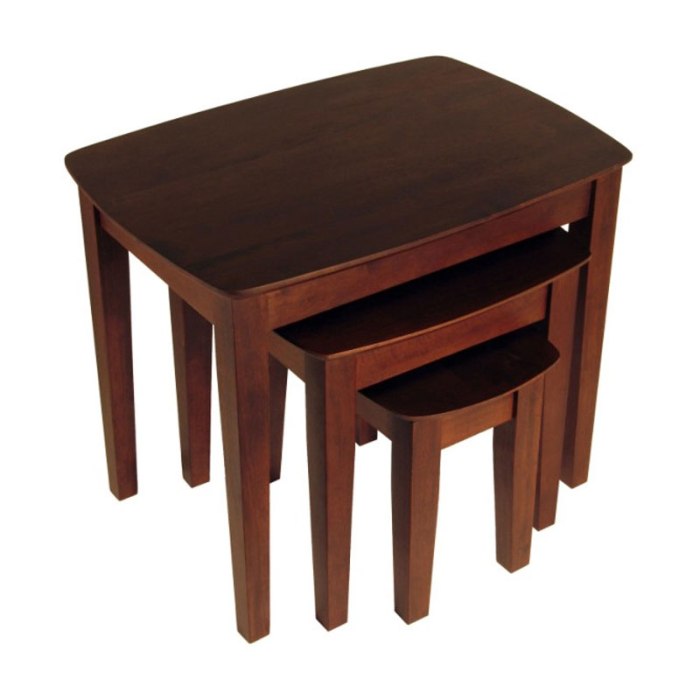 Space saving coffee table – Indian Nest Space-saving nest of tables furniture set
