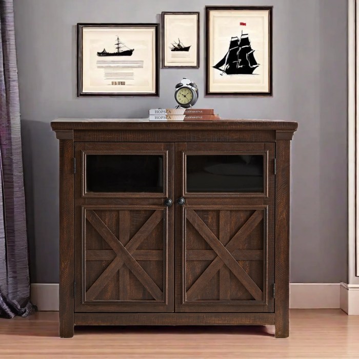 Woven Paths Modern Farmhouse Barn Door Accent Cabinet, Reclaimed ... Farmhouse accent cabinet and table furniture