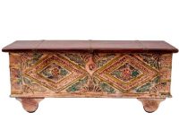 Wooden trunk coffee table as furniture piece