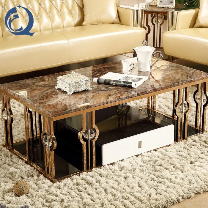 Luxury Coffee Table with Golden Frame and Glass Ball Decoration - China ... Luxury Coffee Table with Golden Frame and Glass Ball Decoration - China ...