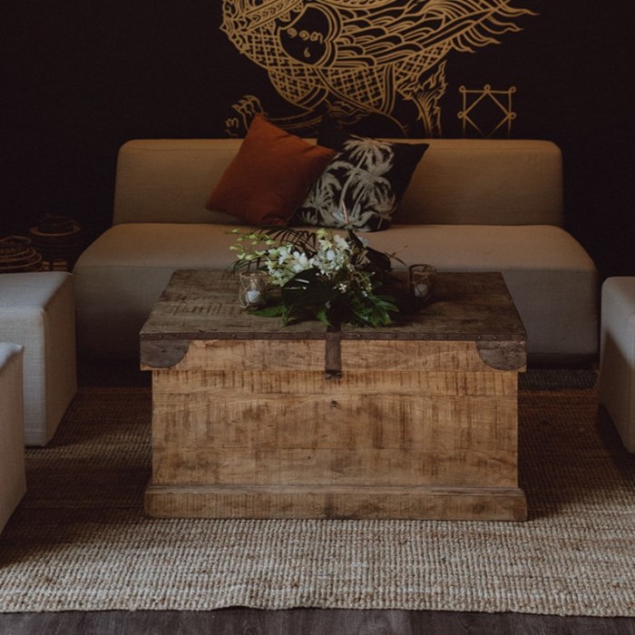 Antique Wooden Trunk Coffee Table - Listers Interiors Antique Wooden Trunk Coffee Table - Listers Interiors