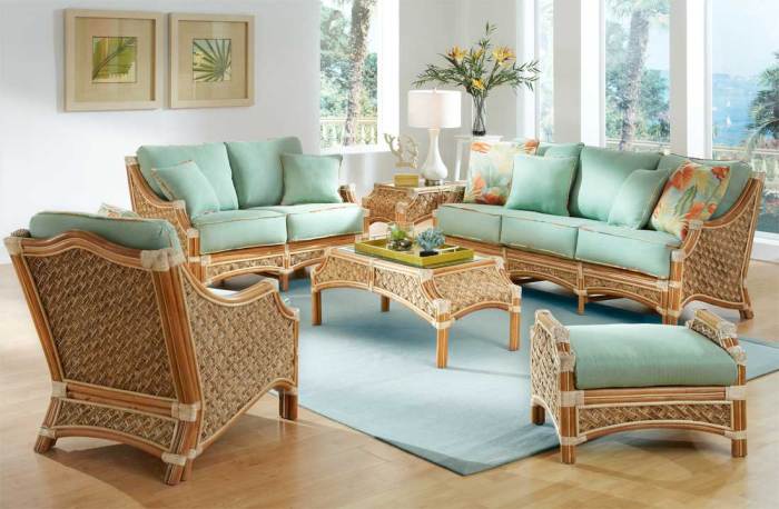 Freeport 6 Pc Living Room Set (FP) by Designer Wicker Tribor | Rattan ...