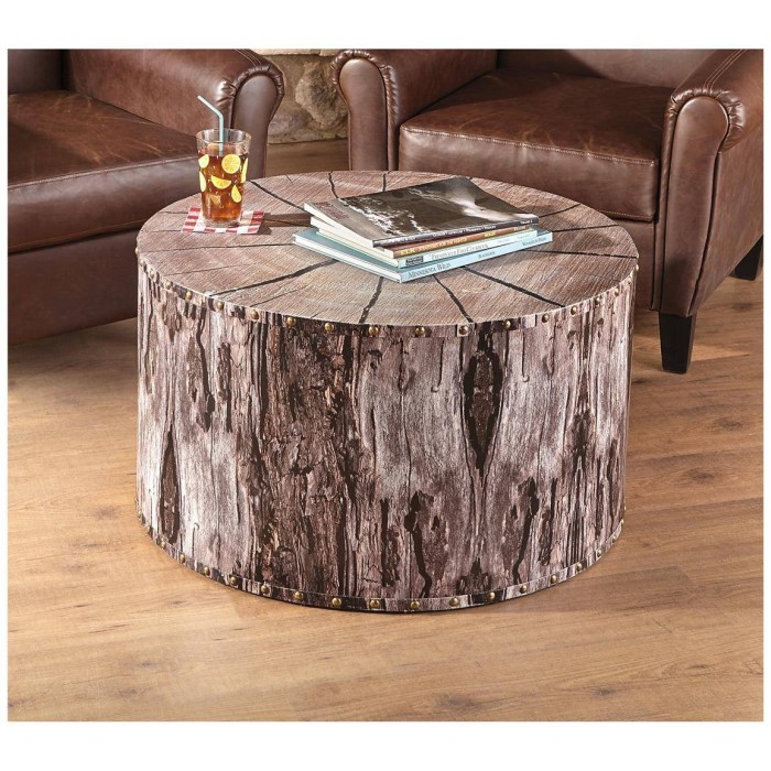 Wooden trunk coffee table as furniture piece