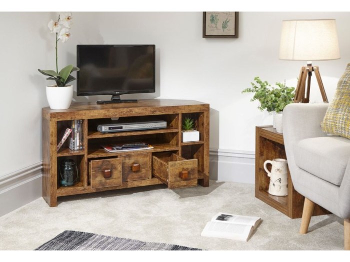 Jakarta Mango 3 Drawers 3 Shelves Living Room Corner TV Unit Jakarta Mango 3 Drawers 3 Shelves Living Room Corner TV Unit