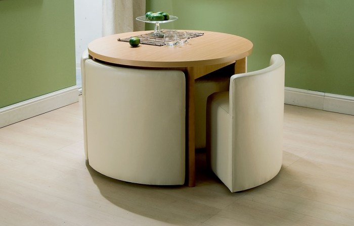 Space Saving Table And Chairs - VisualHunt Space-saving nest of tables furniture set